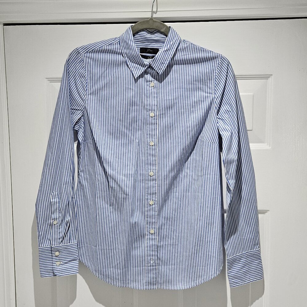 J. Crew Slim Fit Blue and white striped